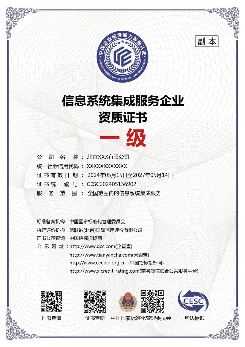 信息系统集成服务企业一级证书 企业业务发展的关键资质